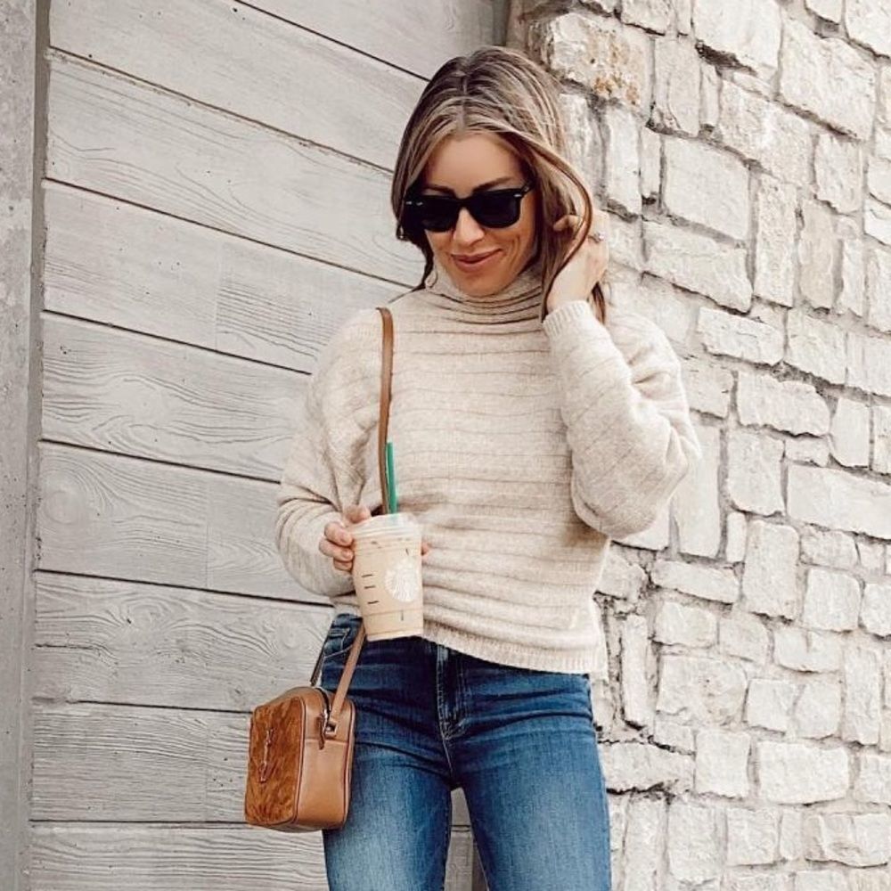 ✨ Women's Mock Turtleneck Cozy Rib Pullover Sweater - Prologue™✨